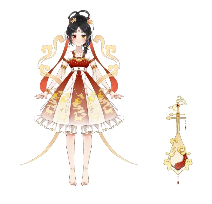 虚拟艺人讶月：立绘与琵琶道具设计